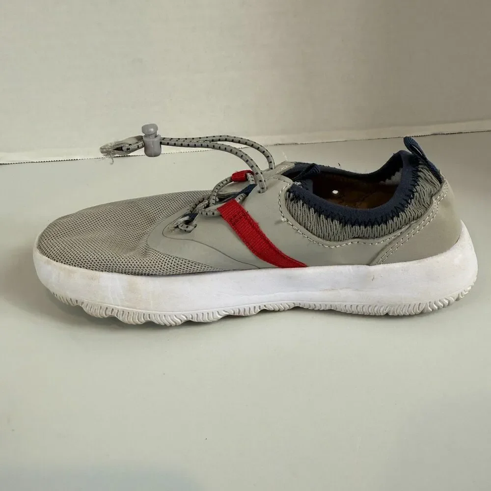 Sperry Coastal Break Sneaker Shoes Gray Red White Boys Size 13 M